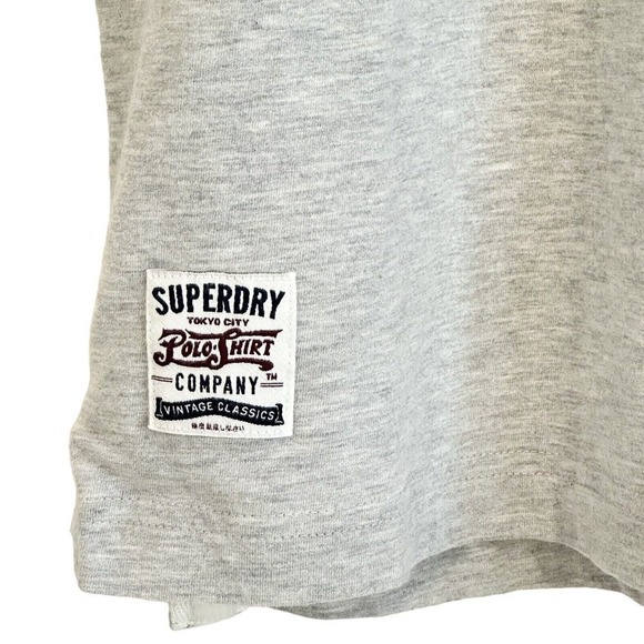 Superdry Men's S & D Logo Gray Short Sleeve Classic Polo Shirt Size S NWT $60 - Picture 5 of 7